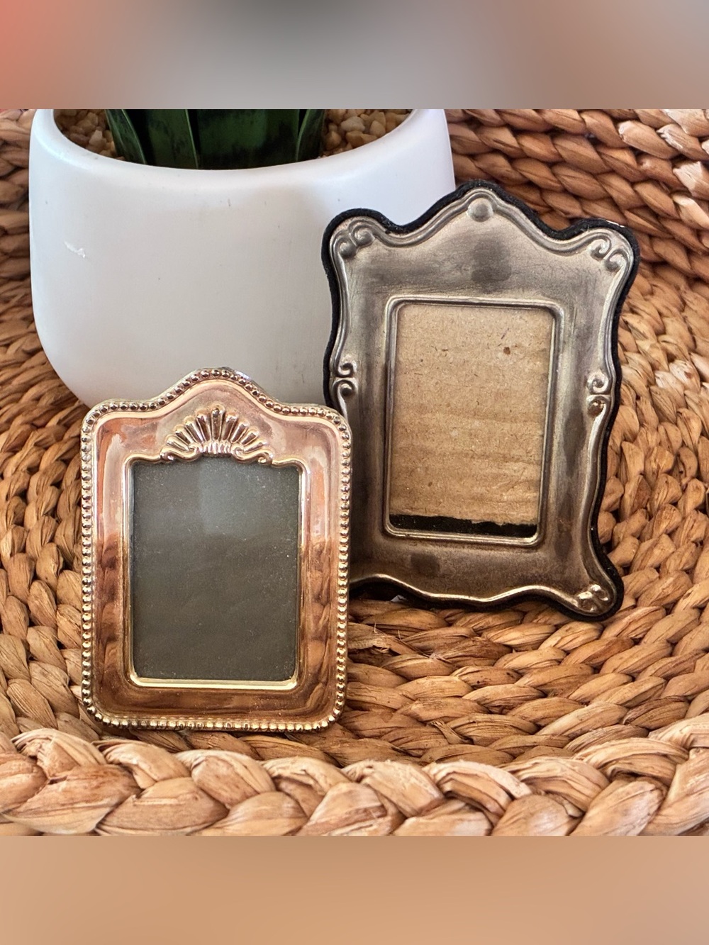 Decorative Small Table Picture Frames in Silver Plating